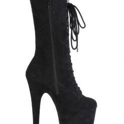 Pleaser USA Flamingo-1050FS Faux Suede 8inch Pleaser Boots - Black