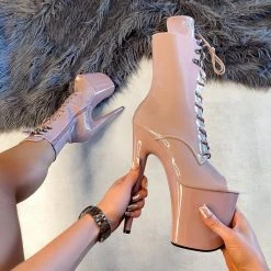 Hella Heels LipKit Open Toe 8inch Boots - Boujee Shoes 7 Hella Heels LipKit Open Toe 8inch Boots - Boujee Shoes