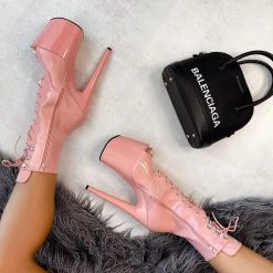 Hella Heels LipKit Open Toe 8inch Boots - Candy Shop