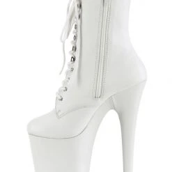 Shoes Pleaser USA Flamingo-1020LWR 8inch Real Leather Boots - Matte White