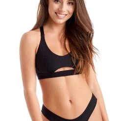 Back In Stock Bandurska Giselle Top - Ribbed Black