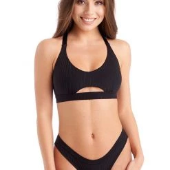 Back In Stock Bandurska Giselle Top - Ribbed Black