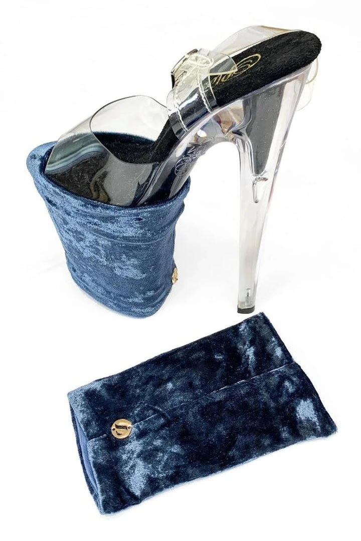 Lunalae Shoe Covers - Gunmetal Crushed Velvet 2 Lunalae Shoe Covers - Gunmetal Crushed Velvet