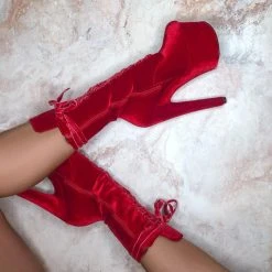 Shoes Hella Heels BabyDoll Velvet 7inch Boots - Bad Blood 5 Shoes Hella Heels BabyDoll Velvet 7inch Boots - Bad Blood