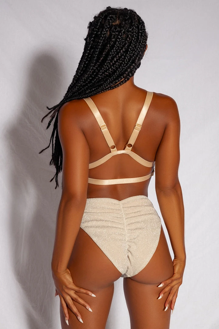 Creatures Of XIX Cora High Waisted Bottoms - Champagne 2 Creatures Of XIX Cora High Waisted Bottoms - Champagne