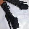 Hella Heels High BabyDoll 8inch Boots - Black Back In Stock