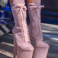 Shoes Hella Heels High BabyDoll 8inch Boots - Lilac Mink