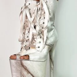 Hella Heels Renaissance Open Toe 8inch Boots - Hope