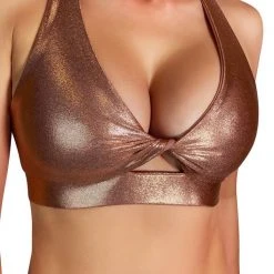 All Pole Wear Cleo The Hurricane Twist Sports Bra - Rose Gold