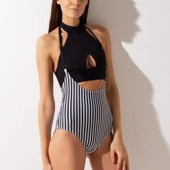 Shark Polewear Double-sided Sling Shorts - Striped/Black