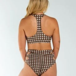 AMBR Designs Minx High Waist Shorts - Gingham