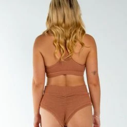 New In AMBR Designs Waffle Halter Top - Sand