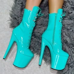 Hella Heels LipKit 8inch Boots - Minted Shoes