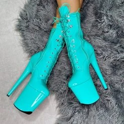 Hella Heels LipKit 8inch Boots - Minted Shoes