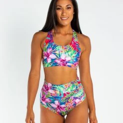 New In AMBR Designs High Waist Shorts - Aloha