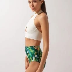 All Pole Wear Shark Polewear High Waist Shorts - Green Fern