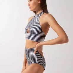 Shark Polewear Double-sided High Waist Shorts - Striped/Black