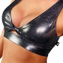 All Pole Wear Cleo The Hurricane Twist Sports Bra - Metallic Chrome 10 All Pole Wear Cleo The Hurricane Twist Sports Bra - Metallic Chrome