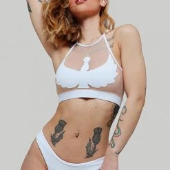 Creatures Of XIX I S I S Halter Top - White With Sand Mesh All Pole Wear 13 Creatures Of XIX I S I S Halter Top - White With Sand Mesh All Pole Wear