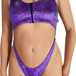 Cleo The Hurricane Queen Anaconda MonoKini - Velvet Purple All Pole Wear