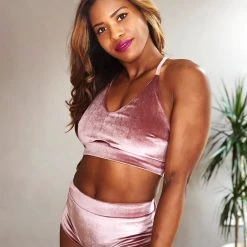 REV ACTIV High Waist Shorts - Pink Velvet All Pole Wear