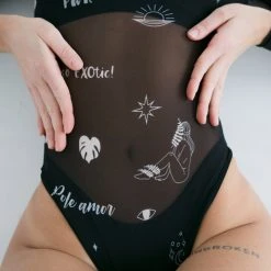 New In Exo Wear Logo Bodysuit - Black Mesh