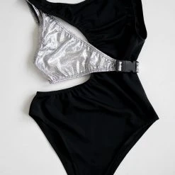 All Pole Wear Exo Wear Angle Bodysuit - Black/Metallic Silver