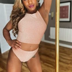 Exo Wear Lurex Top - Rose Gold New In