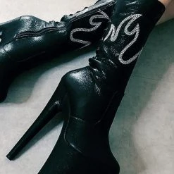 Hella Heels HellGirl 8inch Boots - Black/Glow