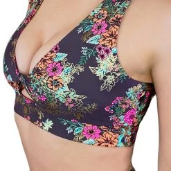Cleo The Hurricane Twist Sports Bra - Gunmetal Garden All Pole Wear