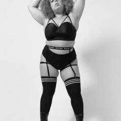 Rolling Over The Knee Socks - Striped Black/White (3 Sizes Available) Back In Stock