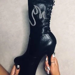 Shoes Hella Heels HellGirl 7inch Boots - Black/Glow