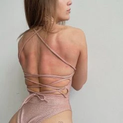 Exo Wear Lurex High Waist Shorts - Rose Gold New In