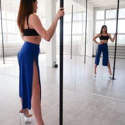 REV ACTIV Sensual Flow Pants (with Leg Slit) - Cobalt