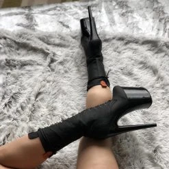 Hella Heels Black Denim Boots - 8inch 11 Hella Heels Black Denim Boots - 8inch