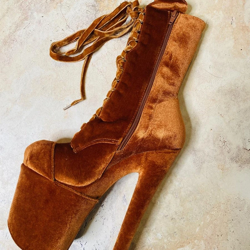 Hella Heels Classique Velvet Shoe Protector - Brandy Shoes 2 Hella Heels Classique Velvet Shoe Protector - Brandy Shoes