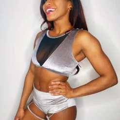 Shimmy & Sparkle London Crop Top - Silver Taupe 7 Shimmy & Sparkle London Crop Top - Silver Taupe