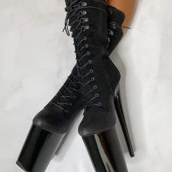 Hella Heels Blaq Kicks Boots - 9inch Shoes