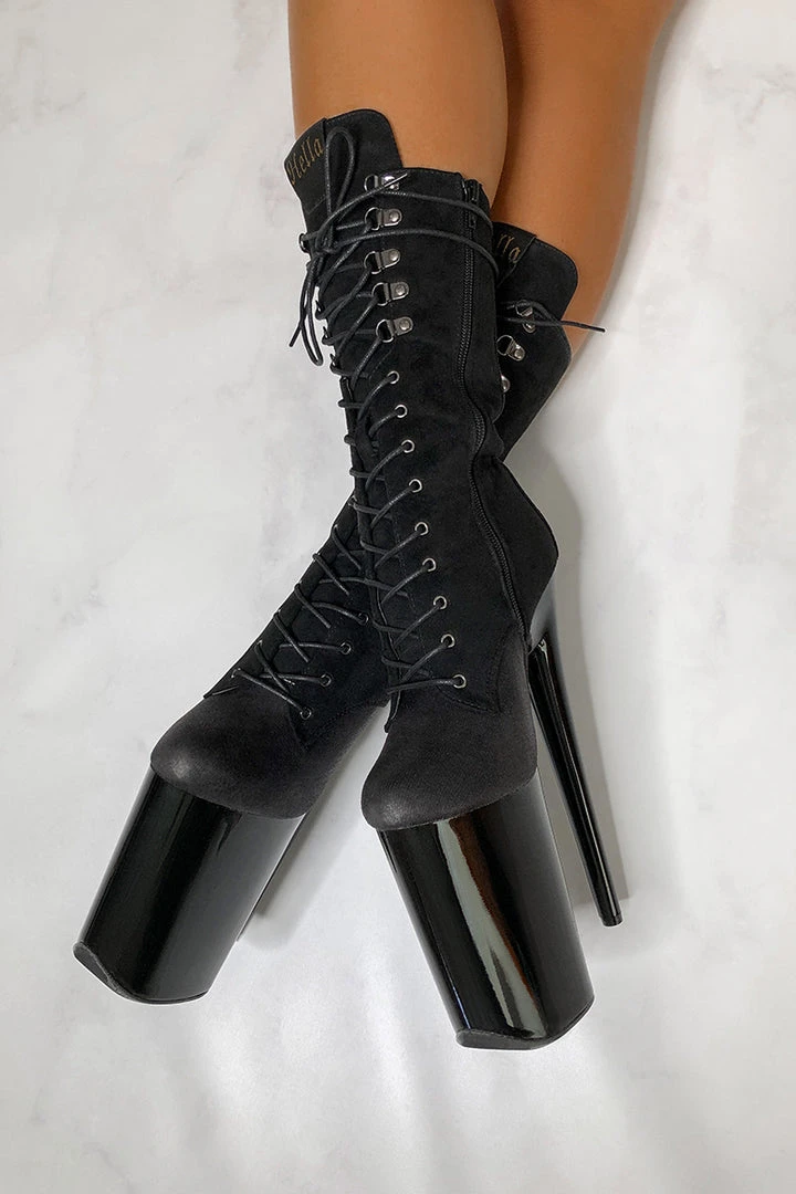 Hella Heels Blaq Kicks Boots - 9inch Shoes 2 Hella Heels Blaq Kicks Boots - 9inch Shoes