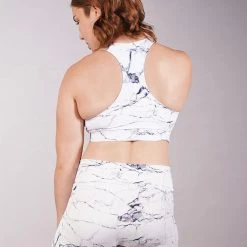 All Pole Wear Off The Pole Keyhole Sports Bra - White Marble