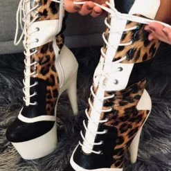 Hella Heels EmpireKicks 7inch Boots - White Shoes