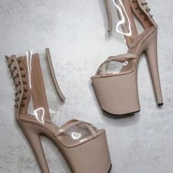 Hella Heels King Hybrid 8inch Boots - Stripped Shoes