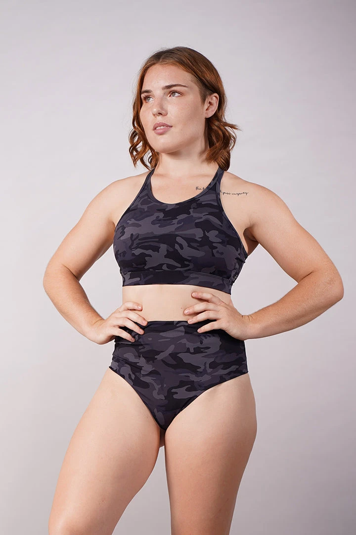 Off The Pole Lifestyle Sports Bra - Black Camouflage 1 Off The Pole Lifestyle Sports Bra - Black Camouflage