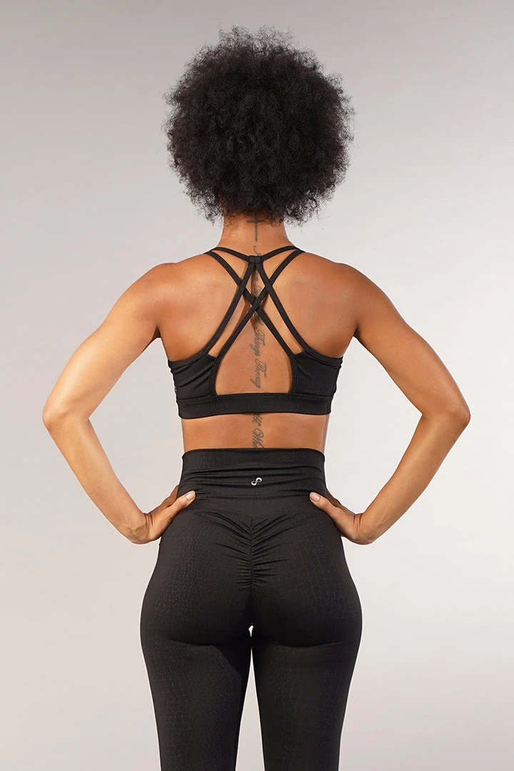 Off The Pole Lifestyle Sports Bra - Black Gator 2 Off The Pole Lifestyle Sports Bra - Black Gator