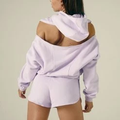 Plus Size Pole Wear Creatures Of XIX Droptop Zip Hoodie - Lilac