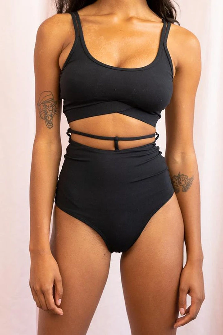 Lunalae Kimmy High Waist Bottoms - Recycled Black All Pole Wear 1 Lunalae Kimmy High Waist Bottoms - Recycled Black All Pole Wear