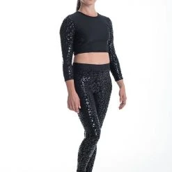 Paradise Chick Superhero Series Ultra Grip Crop Top - Black Leopard Back In Stock