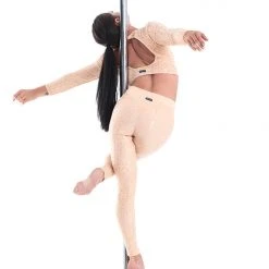 Paradise Chick Superhero Series Ultra Grip Crop Top - Beige Leopard