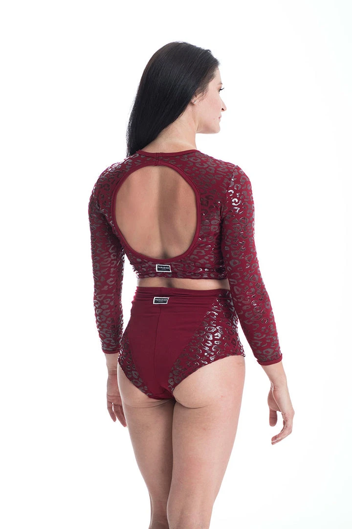 Paradise Chick Superhero Series Ultra Grip Crop Top - Cherry Leopard All Pole Wear 1 Paradise Chick Superhero Series Ultra Grip Crop Top - Cherry Leopard All Pole Wear