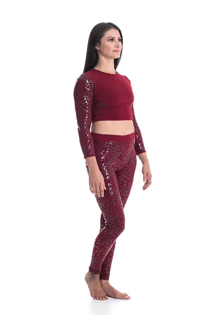 Paradise Chick Superhero Series Ultra Grip Crop Top - Cherry Leopard All Pole Wear 5 Paradise Chick Superhero Series Ultra Grip Crop Top - Cherry Leopard All Pole Wear